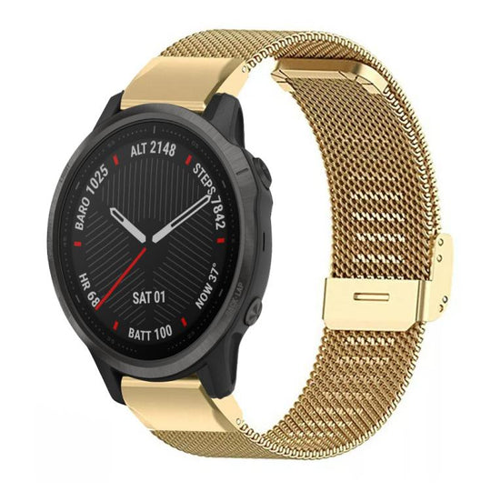 For Garmin Fenix 8/7S/6S/5S 20mm xDfind Milanese Metal Buckle Watch Band(Gold)