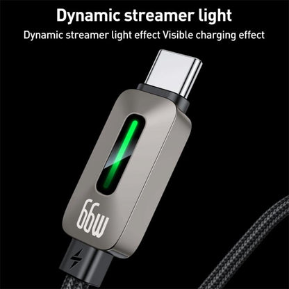 Yesido CA137C 66W USB to Type-C Streamer Light Data Cable, Length: 1.2m(Grey) - USB-C & Type-C Cable by Yesido | Online Shopping UK | buy2fix