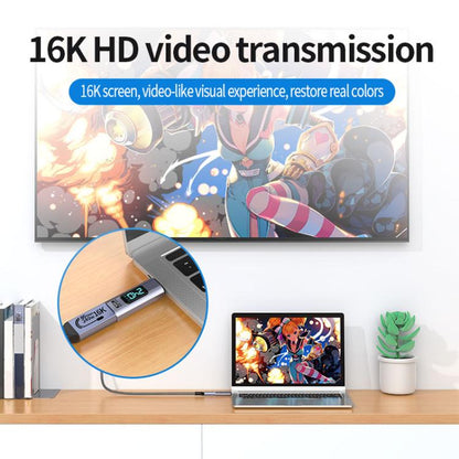 Type-C Male to Female PD240W 80Gbps 60K Digital Magnetic Suction Adapter, Style:Straight Head(Space Grey) - OTG Adapter by buy2fix | Online Shopping UK | buy2fix