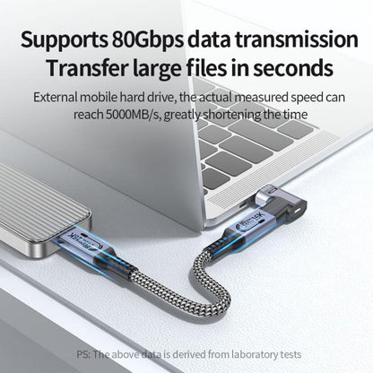 Type-C Male to Female PD240W 80Gbps 60K Magnetic Suction Adapter, Style:Elbow Head(Space Grey) - OTG Adapter by buy2fix | Online Shopping UK | buy2fix