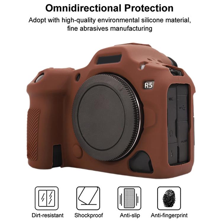 For Canon EOS R5 Mark II / R5II Glossy Soft Silicone Protective Case(Coffee) - Protective Case by buy2fix | Online Shopping UK | buy2fix