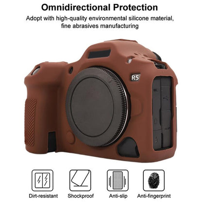 For Canon EOS R5 Mark II / R5II Glossy Soft Silicone Protective Case(Coffee) - Protective Case by buy2fix | Online Shopping UK | buy2fix