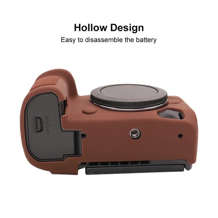 For Canon EOS R5 Mark II / R5II Glossy Soft Silicone Protective Case(Coffee) - Protective Case by buy2fix | Online Shopping UK | buy2fix