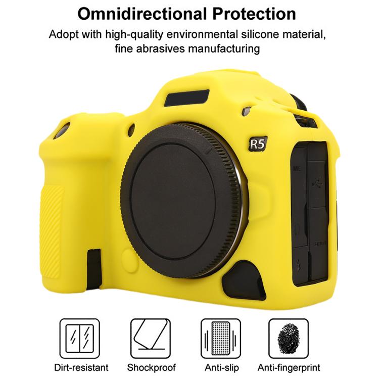 For Canon EOS R5 Mark II / R5II Glossy Soft Silicone Protective Case(Yellow) - Protective Case by buy2fix | Online Shopping UK | buy2fix