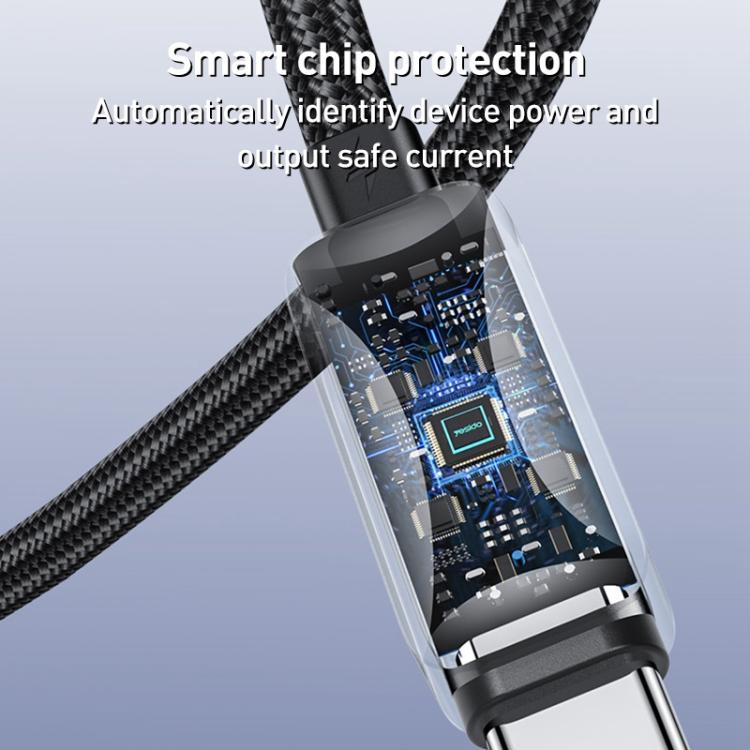 Yesido CA198 60W Type-C to Type-C Streamer Light Data Cable, Length: 1.2m(Grey) - USB-C & Type-C Cable by Yesido | Online Shopping UK | buy2fix