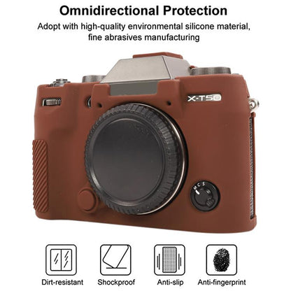 For FUJIFILM X-T50 Glossy Soft Silicone Protective Case(Coffee) - Protective Case by buy2fix | Online Shopping UK | buy2fix