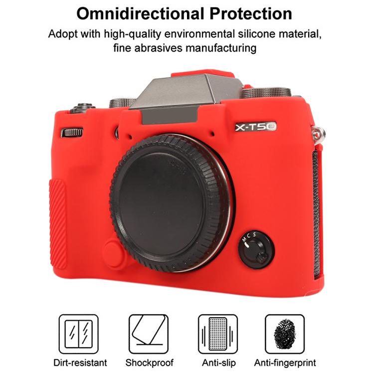 For FUJIFILM X-T50 Glossy Soft Silicone Protective Case(Red) - Protective Case by buy2fix | Online Shopping UK | buy2fix