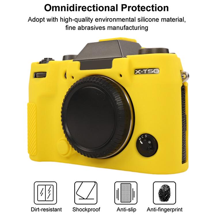 For FUJIFILM X-T50 Glossy Soft Silicone Protective Case(Yellow) - Protective Case by buy2fix | Online Shopping UK | buy2fix