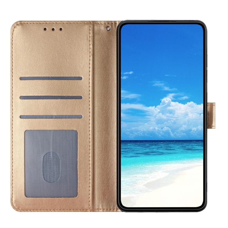 For iPhone Air Rose Flower Embossing Pattern Leather Phone Case(Gold) - iPhone Air Cases by buy2fix | Online Shopping UK | buy2fix