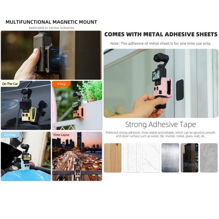 For DJI OSMO Pocket 3 Sunnylife Multifunctional Magnetic Mount Tabletop Base Bracket(Black) - Mount & Holder by Sunnylife | Online Shopping UK | buy2fix