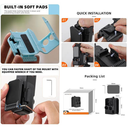 For DJI OSMO Pocket 3 Sunnylife Multifunctional Magnetic Mount Tabletop Base Bracket(Orange) - Mount & Holder by Sunnylife | Online Shopping UK | buy2fix