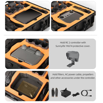 For DJI Mavic 4 Pro Sunnylife Safety Carrying Case Hard Travel Case Large Capacity Waterproof Shock-proof Box(Black) - Backpacks & Bags by Sunnylife | Online Shopping UK | buy2fix