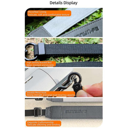 For DJI RC Plus 2 / 1 Sunnylife Controller Hanger Bracket with PU Leather Strap Shoulder Belt(Grey) - Holder Series by Sunnylife | Online Shopping UK | buy2fix