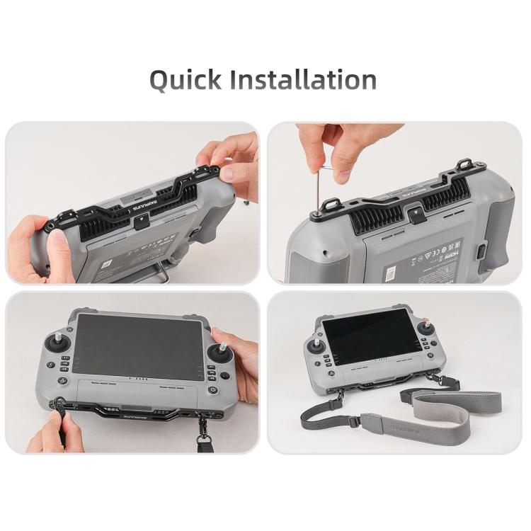 For DJI RC Plus 2 / 1 Sunnylife Controller Hanger Bracket with PU Leather Strap Shoulder Belt(Grey) - Holder Series by Sunnylife | Online Shopping UK | buy2fix