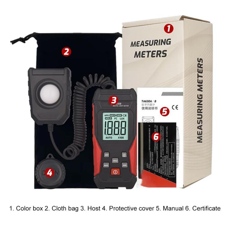 TRSI TA630B Separable Digital Lux Meter Light Brightness Measuring - Light & Sound Meter by TASI | Online Shopping UK | buy2fix