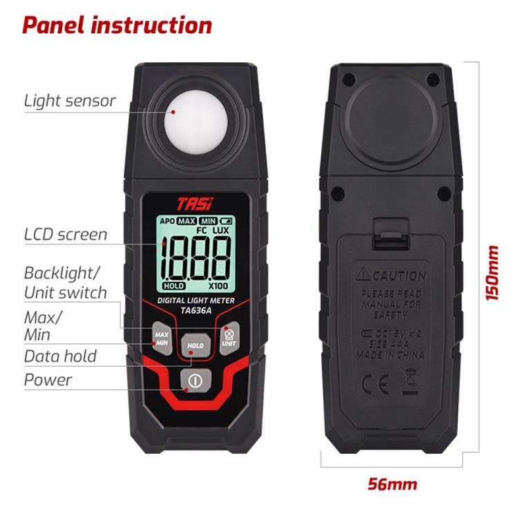 TRSI TA636A Integrated Digital Lux Meter Light Brightness Measuring - Light & Sound Meter by TASI | Online Shopping UK | buy2fix