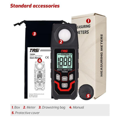 TRSI TA636A Integrated Digital Lux Meter Light Brightness Measuring - Light & Sound Meter by TASI | Online Shopping UK | buy2fix