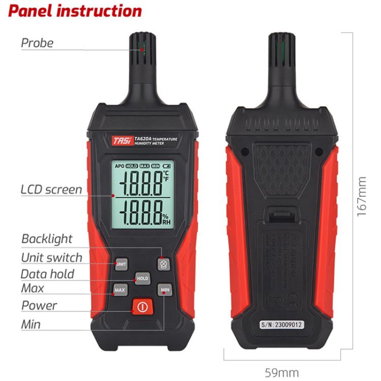TRSI TA620A Industrial Handheld Thermometer Hygrometer - Thermostat & Thermometer by TASI | Online Shopping UK | buy2fix