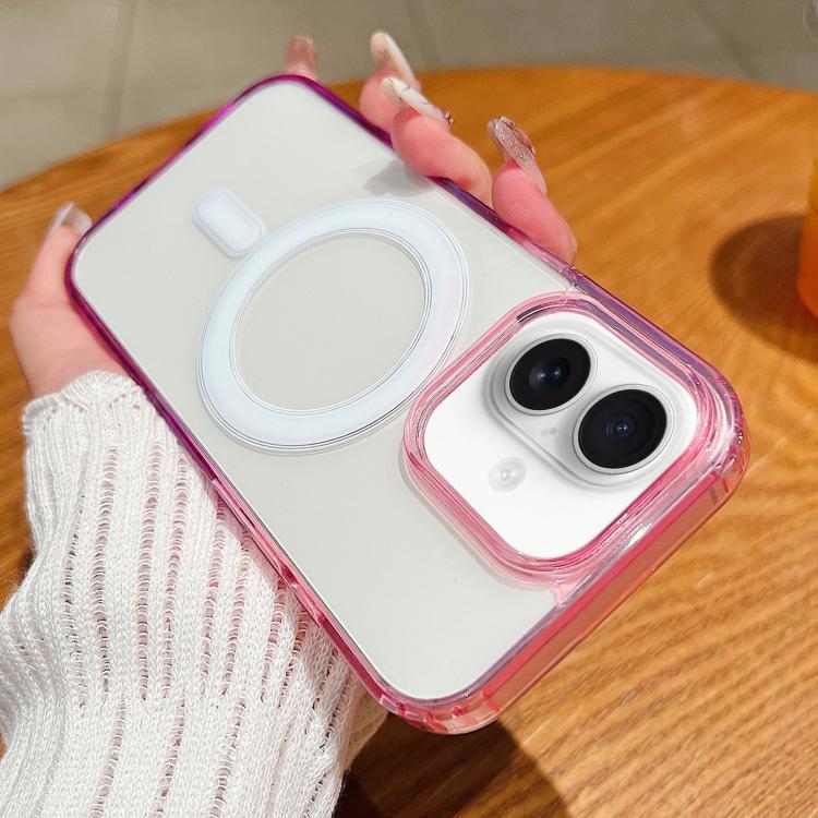 For iPhone 17 Contrast Color Gradient Transparent MagSafe Phone Case(Purple Pink + Light Purple) - iPhone 17 Cases by buy2fix | Online Shopping UK | buy2fix