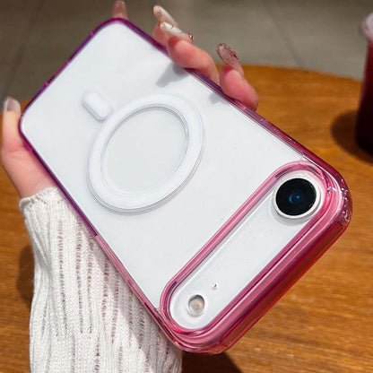 For iPhone Air Contrast Color Gradient Transparent MagSafe Phone Case(Purple Pink + Light Purple) - iPhone Air Cases by buy2fix | Online Shopping UK | buy2fix
