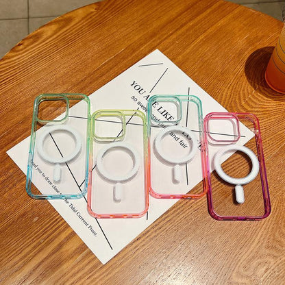 For iPhone 17 Pro Contrast Color Gradient Transparent MagSafe Phone Case(Purple Pink + Light Purple) - iPhone 17 Pro Cases by buy2fix | Online Shopping UK | buy2fix