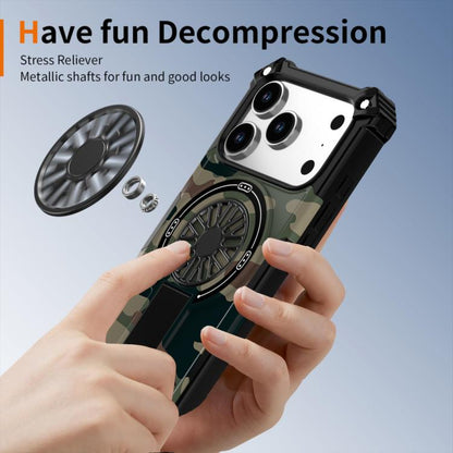 For iPhone 17 Pro Camouflage Kickstand Rotating Shaft MagSafe Phone Case(Army Green Camouflage) - iPhone 17 Pro Cases by buy2fix | Online Shopping UK | buy2fix