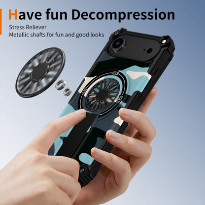 For iPhone Air Camouflage Kickstand Rotating Shaft MagSafe Phone Case(Green Camouflage) - iPhone Air Cases by buy2fix | Online Shopping UK | buy2fix