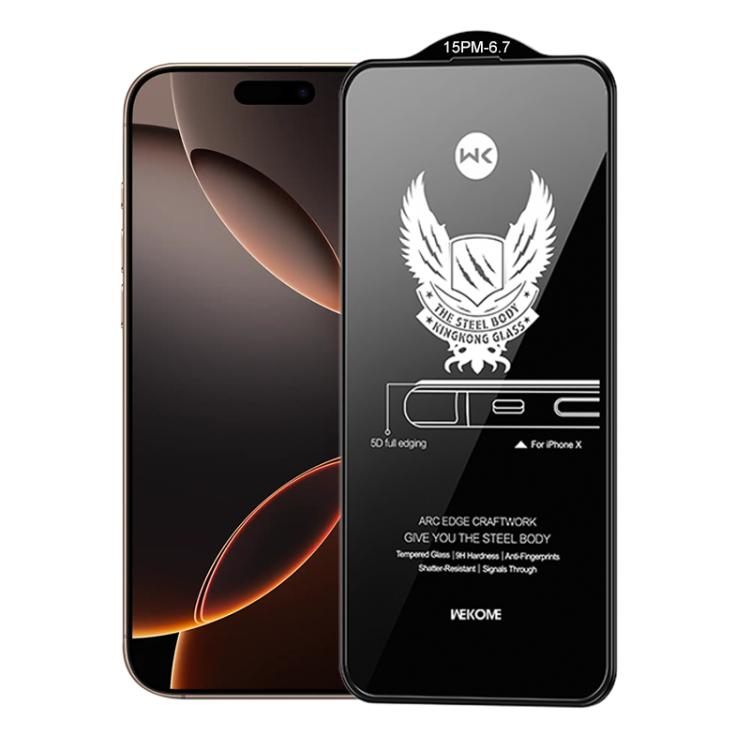 For iPhone 16 Pro Max WK WTP-012 KinKong 0.25mm 9H 4D Curved Privacy Tempered Glass Film - iPhone 16 Pro Max Tempered Glass by WK | Online Shopping UK | buy2fix