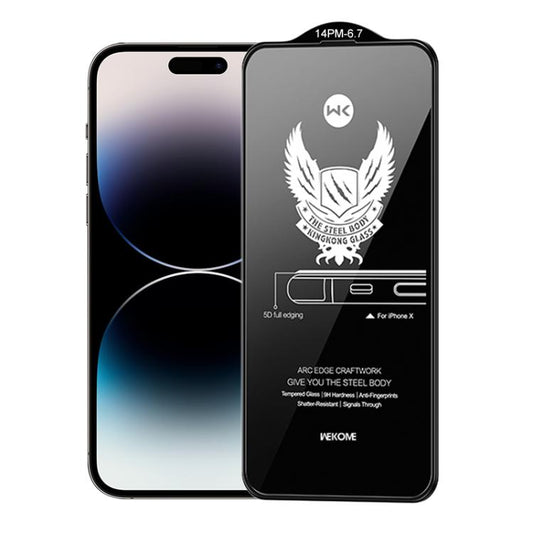 For iPhone 14 Pro Max WK WTP-012 KinKong 0.25mm 9H 4D Curved Privacy Tempered Glass Film - iPhone 14 Pro Max Tempered Glass by WK | Online Shopping UK | buy2fix