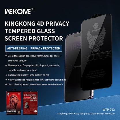For iPhone 12 / 12 Pro WK WTP-012 KinKong 0.25mm 9H 4D Curved Privacy Tempered Glass Film - iPhone 12 / 12 Pro Tempered Glass by WK | Online Shopping UK | buy2fix