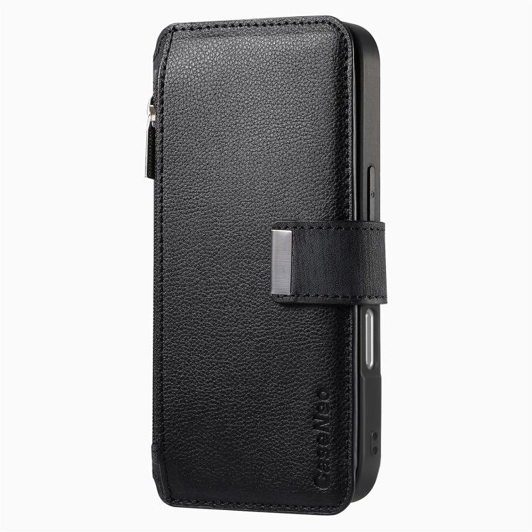 For iPhone 16 Pro Max CaseNeo MagSafe RFID Anti-theft Zipper Wallet Retro Leather Phone Case(Black) - iPhone 16 Pro Max Cases by CaseNeo | Online Shopping UK | buy2fix