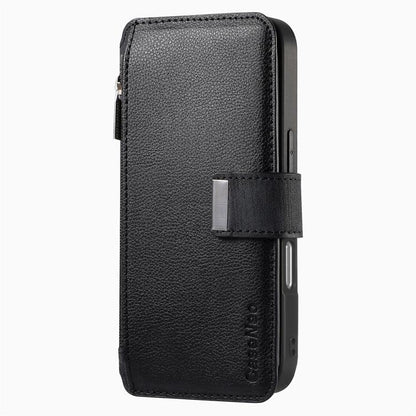 For iPhone 16 Pro Max CaseNeo MagSafe RFID Anti-theft Zipper Wallet Retro Leather Phone Case(Black) - iPhone 16 Pro Max Cases by CaseNeo | Online Shopping UK | buy2fix