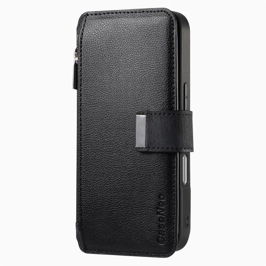 For iPhone 16 Pro Max CaseNeo MagSafe RFID Anti-theft Zipper Wallet Retro Leather Phone Case(Black) - iPhone 16 Pro Max Cases by CaseNeo | Online Shopping UK | buy2fix