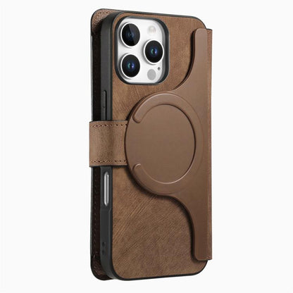 For iPhone 16 Pro CaseNeo MagSafe RFID Anti-theft Zipper Wallet Retro Leather Phone Case(Brown) - iPhone 16 Pro Cases by CaseNeo | Online Shopping UK | buy2fix