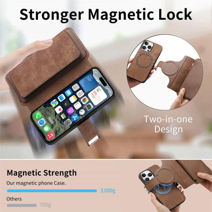 For iPhone 16 Pro CaseNeo MagSafe RFID Anti-theft Zipper Wallet Retro Leather Phone Case(Brown) - iPhone 16 Pro Cases by CaseNeo | Online Shopping UK | buy2fix