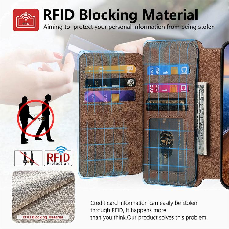 For iPhone 16 Pro CaseNeo MagSafe RFID Anti-theft Zipper Wallet Retro Leather Phone Case(Brown) - iPhone 16 Pro Cases by CaseNeo | Online Shopping UK | buy2fix