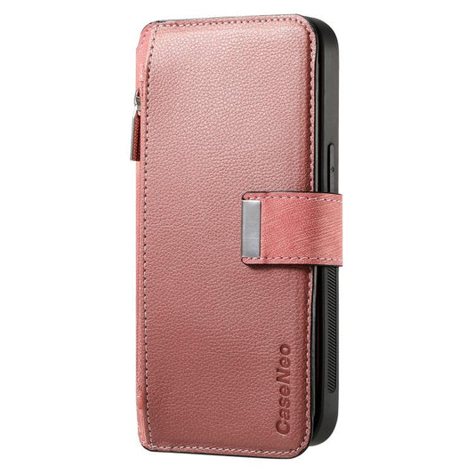 For iPhone 16 Plus CaseNeo MagSafe RFID Anti-theft Zipper Wallet Retro Leather Phone Case(Pink) - iPhone 16 Plus Cases by CaseNeo | Online Shopping UK | buy2fix