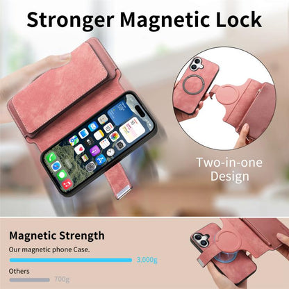 For iPhone 16 Plus CaseNeo MagSafe RFID Anti-theft Zipper Wallet Retro Leather Phone Case(Pink) - iPhone 16 Plus Cases by CaseNeo | Online Shopping UK | buy2fix
