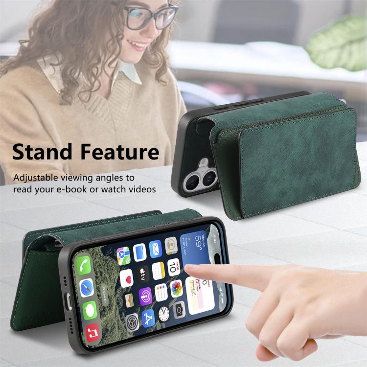 For iPhone 16 CaseNeo MagSafe RFID Anti-theft Zipper Wallet Retro Leather Phone Case(Green) - iPhone 16 Cases by CaseNeo | Online Shopping UK | buy2fix