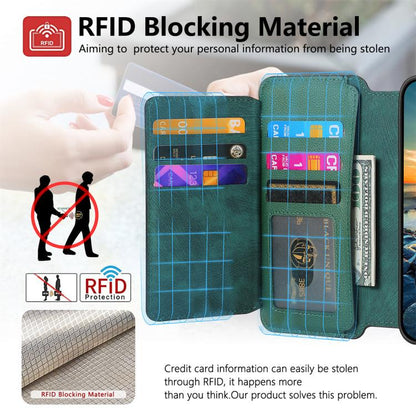 For iPhone 16 CaseNeo MagSafe RFID Anti-theft Zipper Wallet Retro Leather Phone Case(Green) - iPhone 16 Cases by CaseNeo | Online Shopping UK | buy2fix