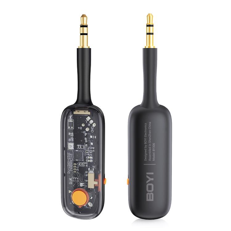 BOYI BY306 AUX Car FM Transmitter Wireless Bluetooth 5.3 Receiver(Black) - Bluetooth Adapters by buy2fix | Online Shopping UK | buy2fix