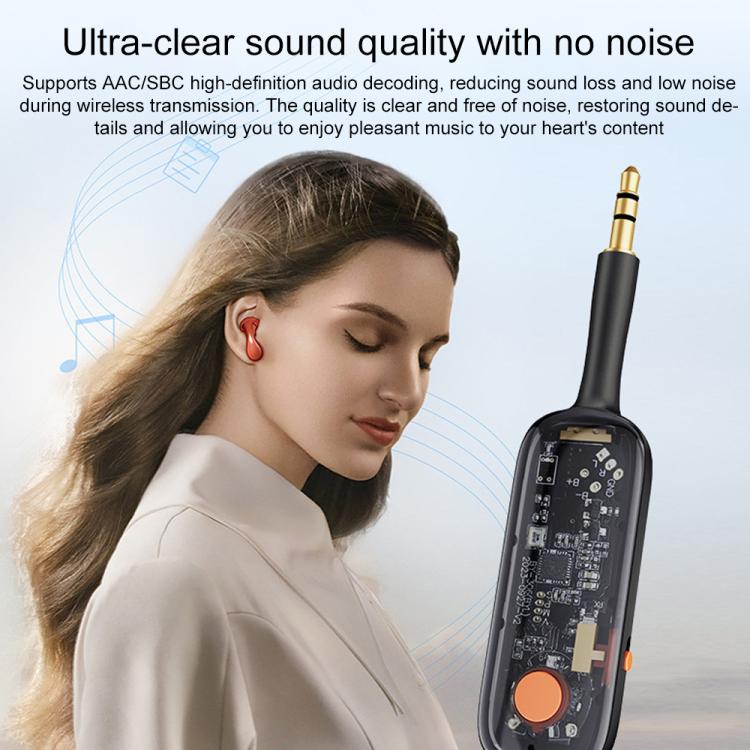 BOYI BY306 AUX Car FM Transmitter Wireless Bluetooth 5.3 Receiver(Black) - Bluetooth Adapters by buy2fix | Online Shopping UK | buy2fix