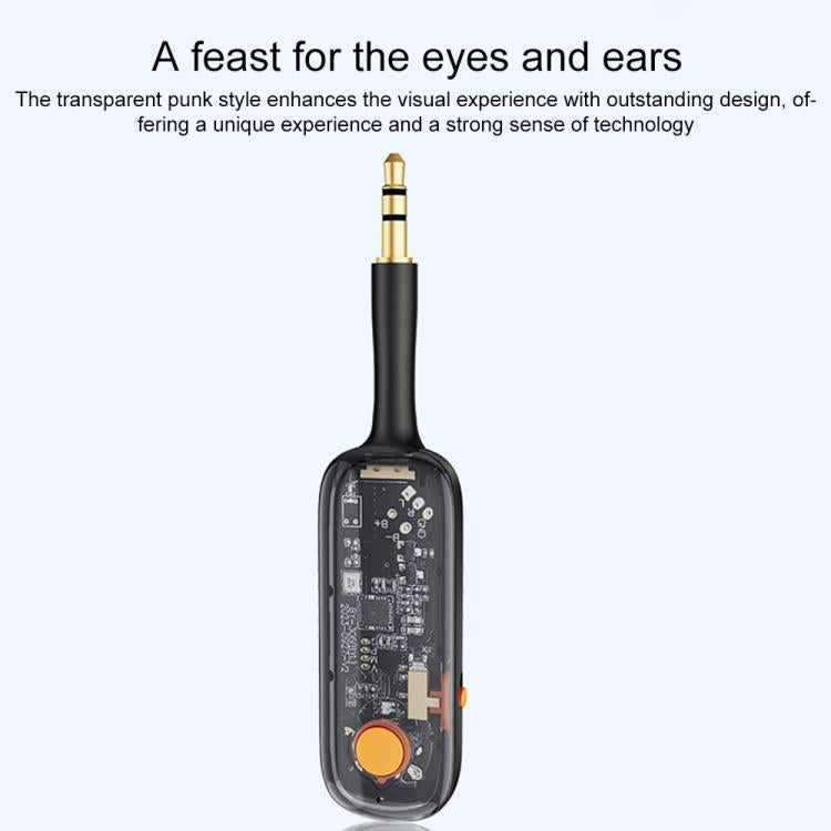 BOYI BY306 AUX Car FM Transmitter Wireless Bluetooth 5.3 Receiver(Black) - Bluetooth Adapters by buy2fix | Online Shopping UK | buy2fix