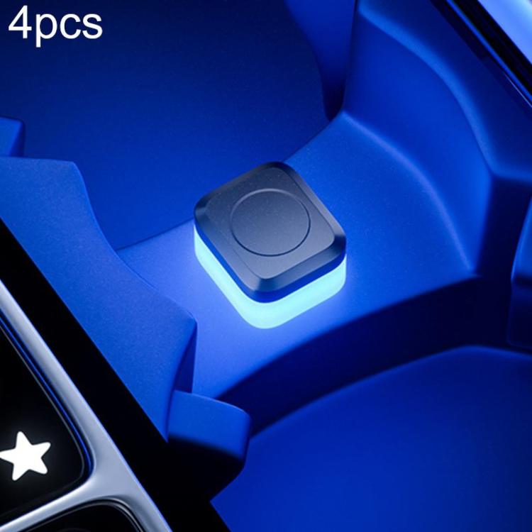 4pcs Car USB LED Atmosphere Light(Blue Light) - Atmosphere lights by buy2fix | Online Shopping UK | buy2fix