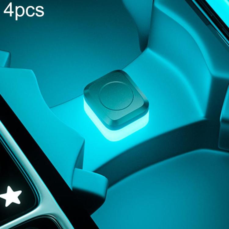 4pcs Car USB LED Atmosphere Light(Ice Blue Light) - Atmosphere lights by buy2fix | Online Shopping UK | buy2fix