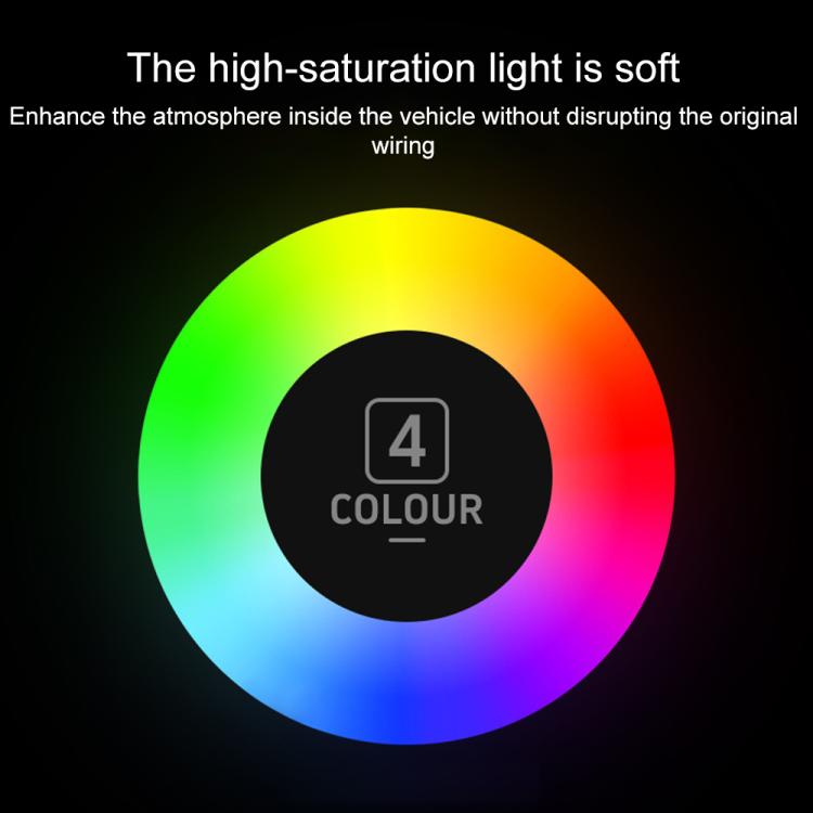 4pcs Car USB LED Atmosphere Light(Blue Light) - Atmosphere lights by buy2fix | Online Shopping UK | buy2fix