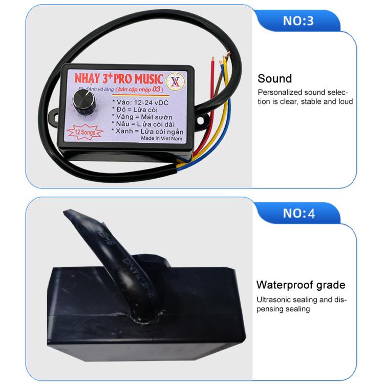 12V / 24V Universal Car Horn Controller 12 Sound Effects Sound Control Speaker(Black) - Car Amplifiers by buy2fix | Online Shopping UK | buy2fix