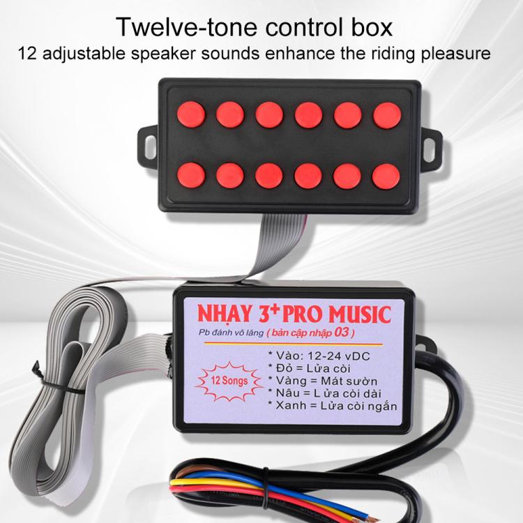 12V / 24V Universal Car Horn Controller 12 Sound Effects Sound Control Speaker, with Button(Black) - Car Amplifiers by buy2fix | Online Shopping UK | buy2fix