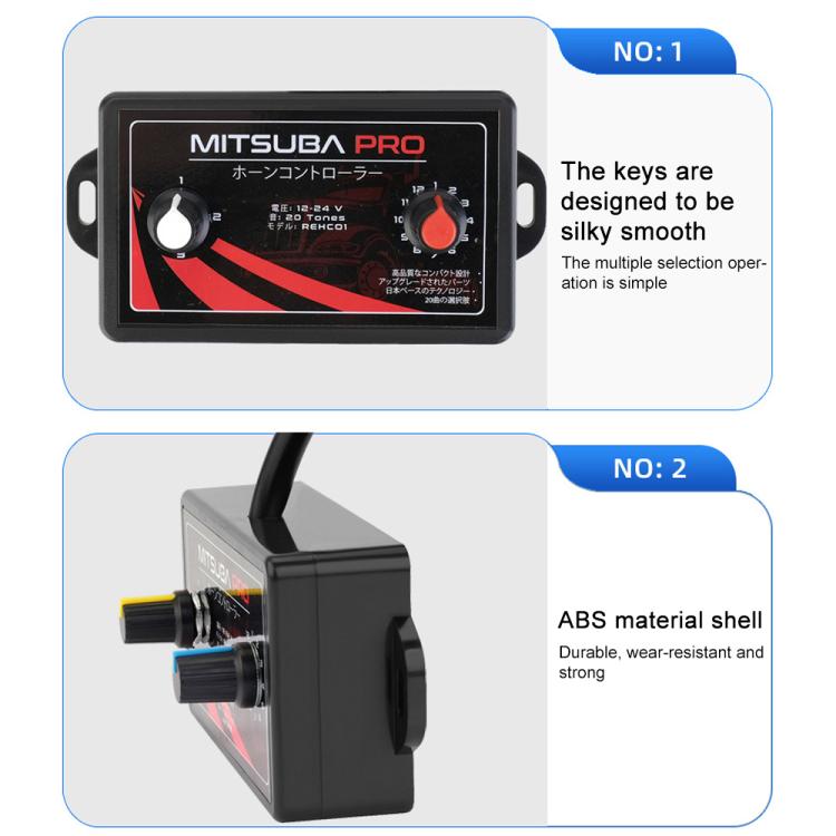 12V / 24V Universal Car Horn Controller 25 Sound Effects Sound Control Speaker(Black) - Car Amplifiers by buy2fix | Online Shopping UK | buy2fix