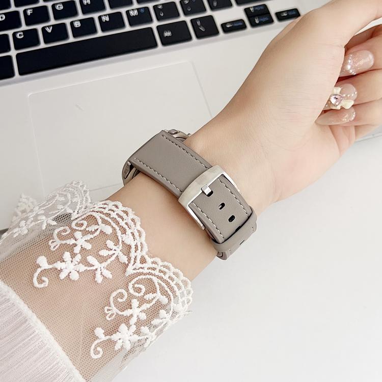 For Apple Watch 42 / 44 / 45 / 46 / 49mm xDfind Black Shark Fine Grain Leather Watch Band(Coffee Color) - Watch Bands by xDfind | Online Shopping UK | buy2fix